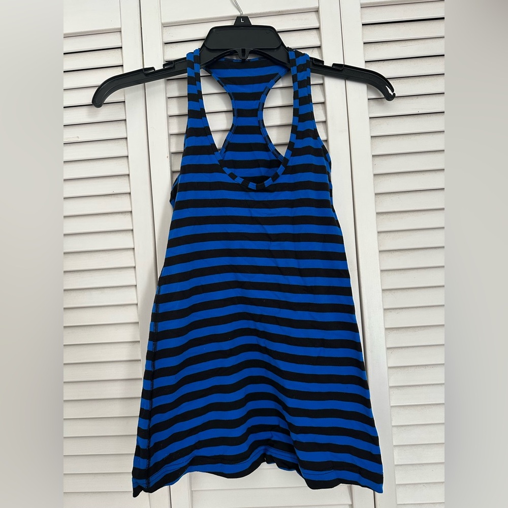Lululemon Striped Blue and Black Tank